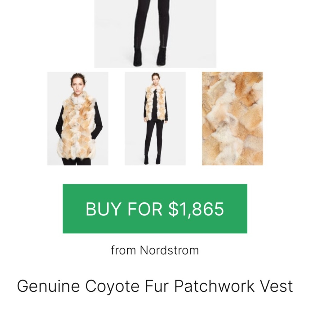 Pologeorgis genuine coyote fur patchwork vest